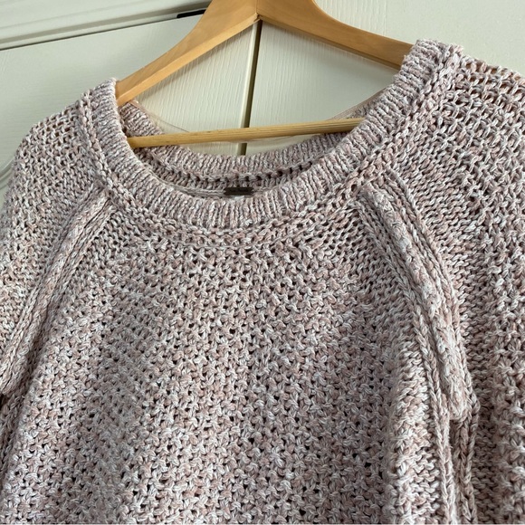 Free People | Blush Mauve Chunky Crop Sweater 100% Cotton - Picture 4 of 7
